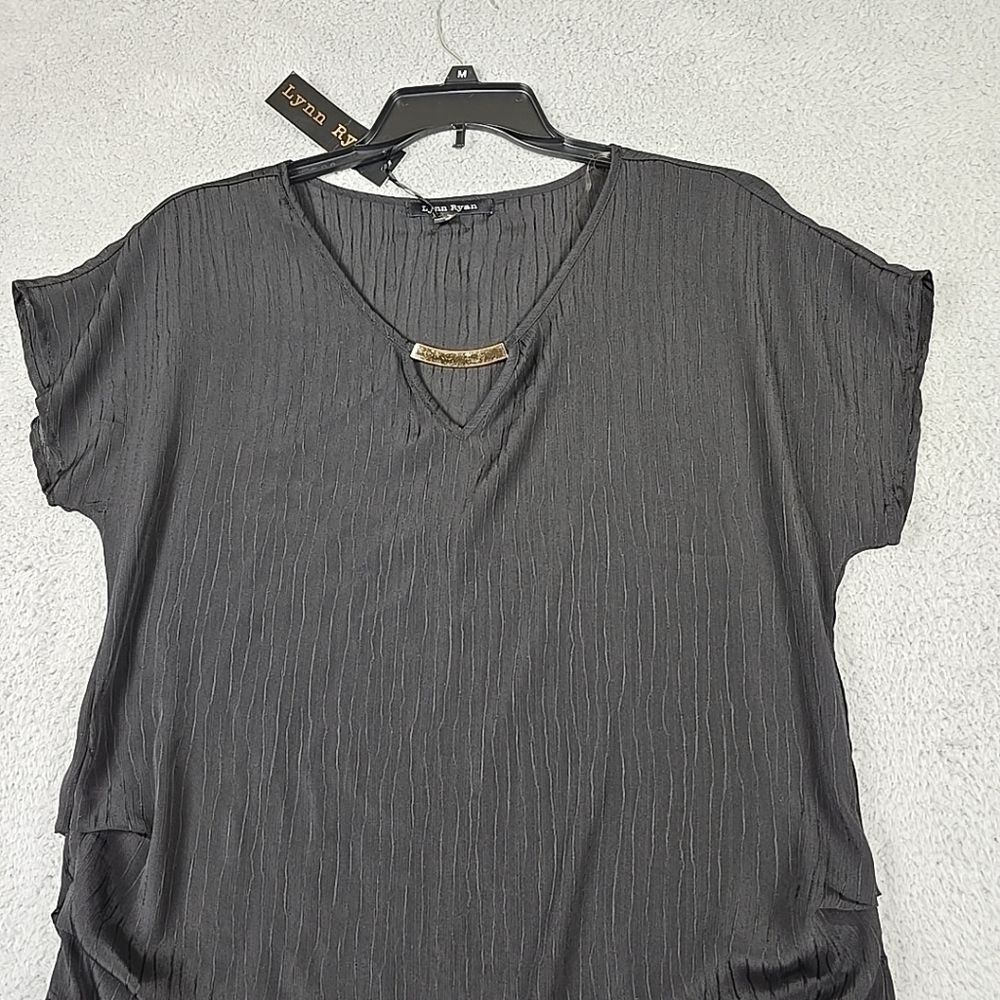 LYNN RYAN WOMEN'S SHORT SLEEVES WITH ACCENTS TOP/BLOUSE BLACK SIZE XL - Picture 13 of 15